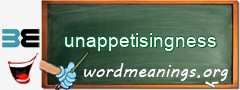 WordMeaning blackboard for unappetisingness